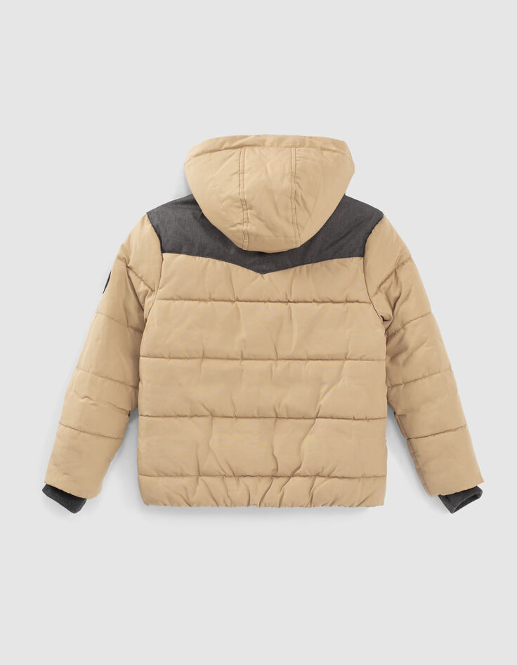 Boys' caramel and grey padded jacket-3