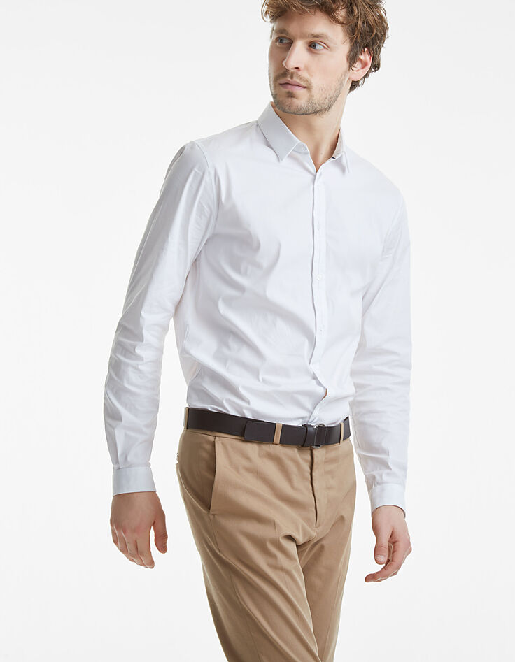 Chemise slim longue tissu Albini® Homme-5