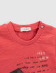 Baby boys’ red T-shirt with 3D lightning image-4