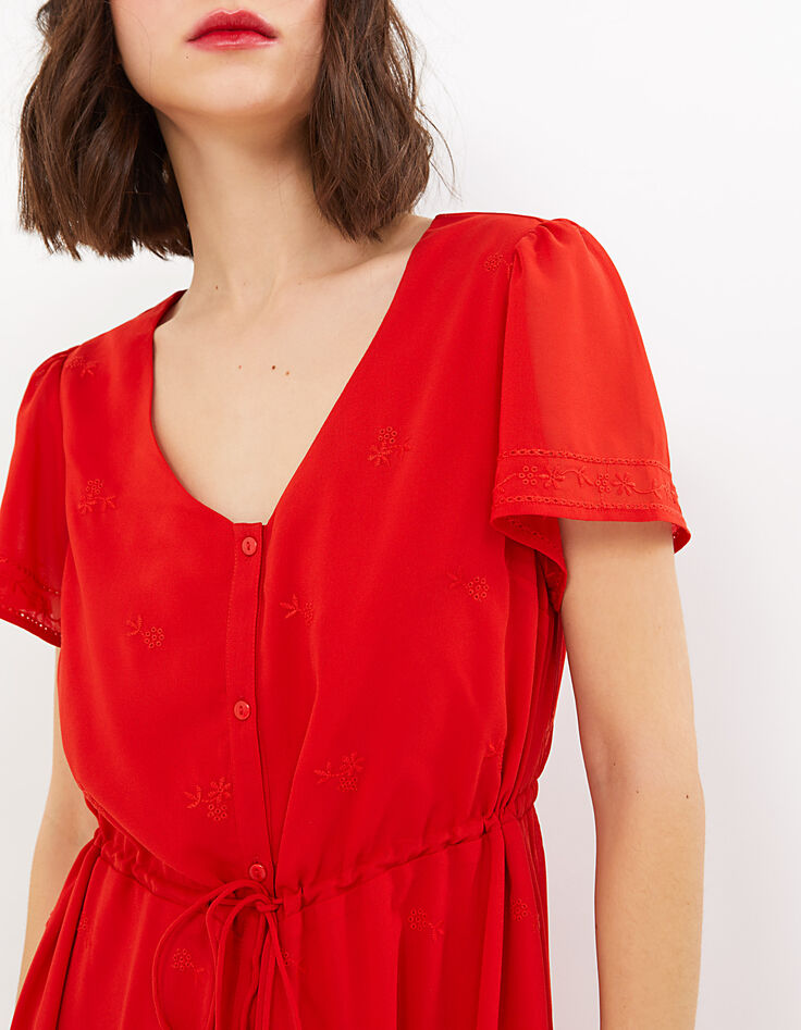 Robe longue flamme brod&eacute;e fleurs I.Code-4
