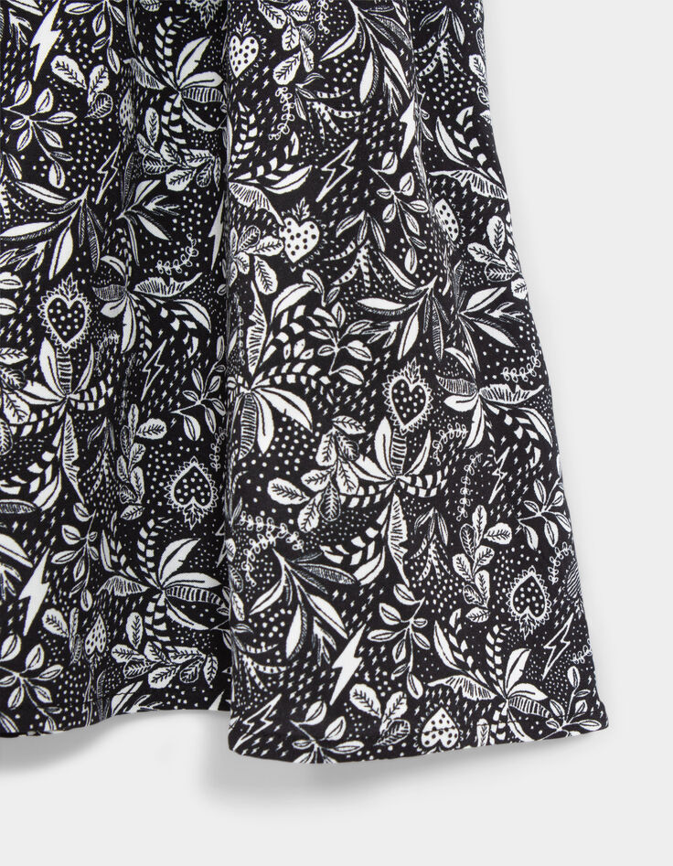 Schwarzes Mädchenkleid, LENZING™ ECOVERO™, Dschungel-Print-4