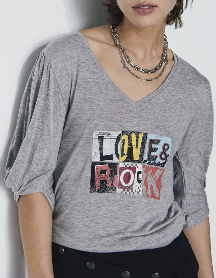 Boxy T-shirt in EcoVero™ viscose tekstopdruk dames - IKKS
