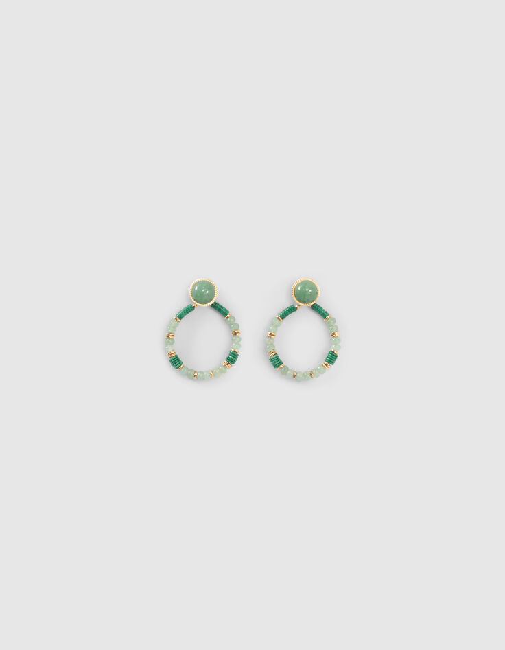 Pendientes cuentas turquesa africana mujer-4