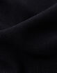 Asymmetrischer Damen-Kurzarmpullover aus Strick mit Knopfleiste, schwarz-6