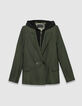Veste de tailleur kaki parementure amovible Femme-6