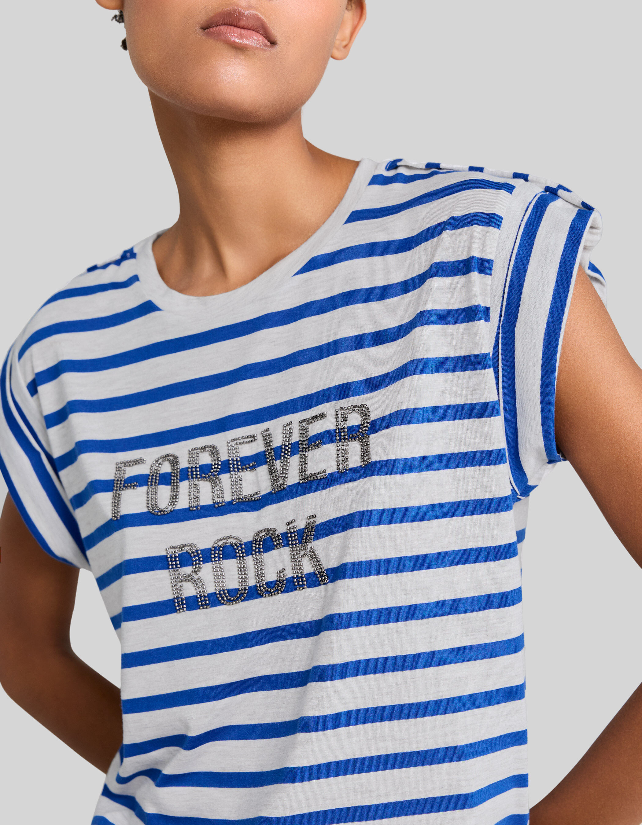 Camiseta marinera rayas cobalto mujer IKKS