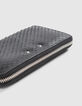 Cartera mujer 1440 Compagnon de cuero repujado negro para mujer-3