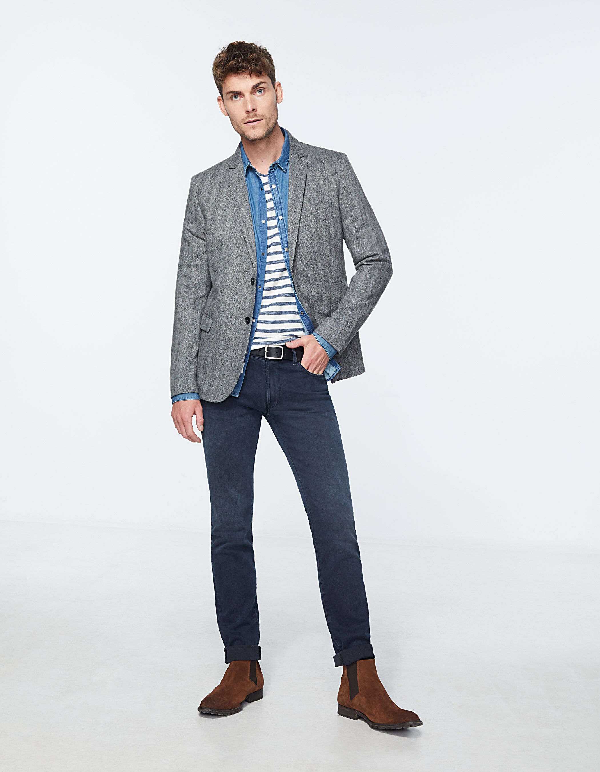 Veste top grise homme