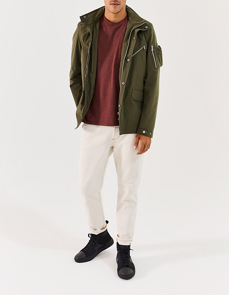 Men’s khaki multi-pocket safari jacket-7