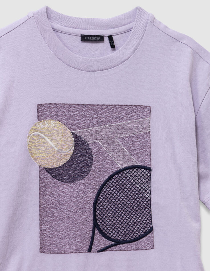 Boy's lilac maxi tennis visual embroidered T-shirt-2