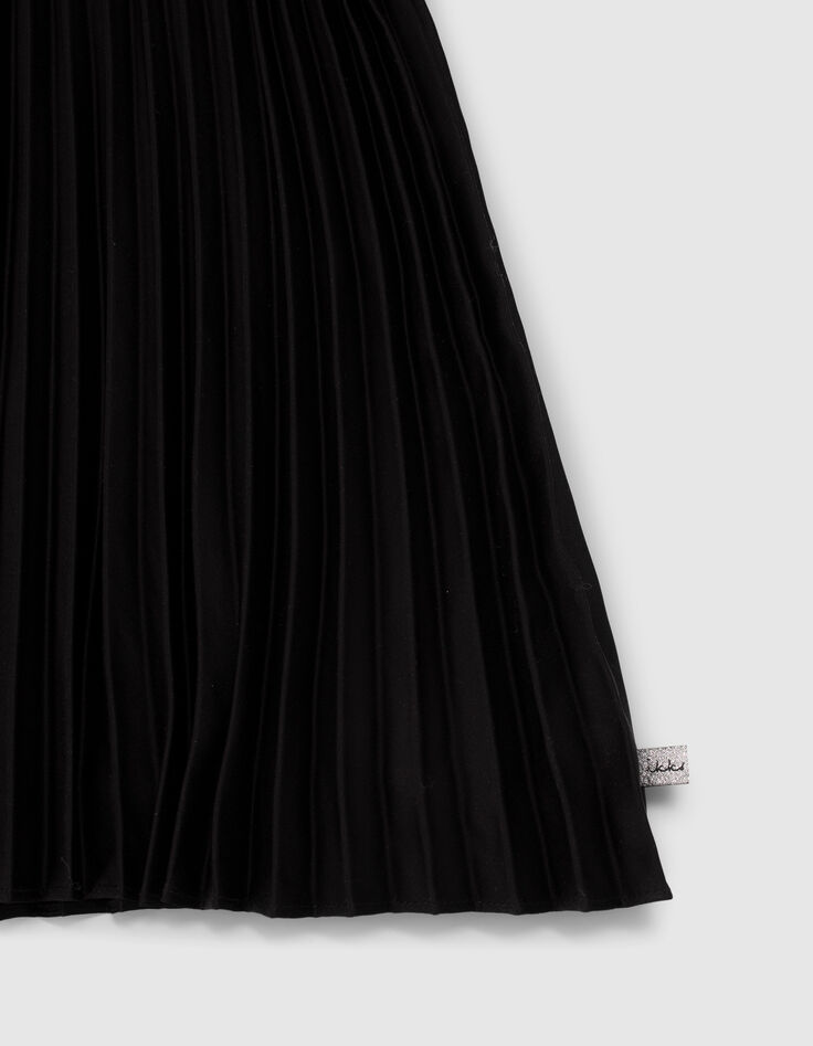 Girls’ black pleated short skirt-3