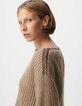 Sesame knit sweater with lurex details Women's neckline-6