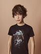 Boys’ black leopard triptych print T-shirt -1
