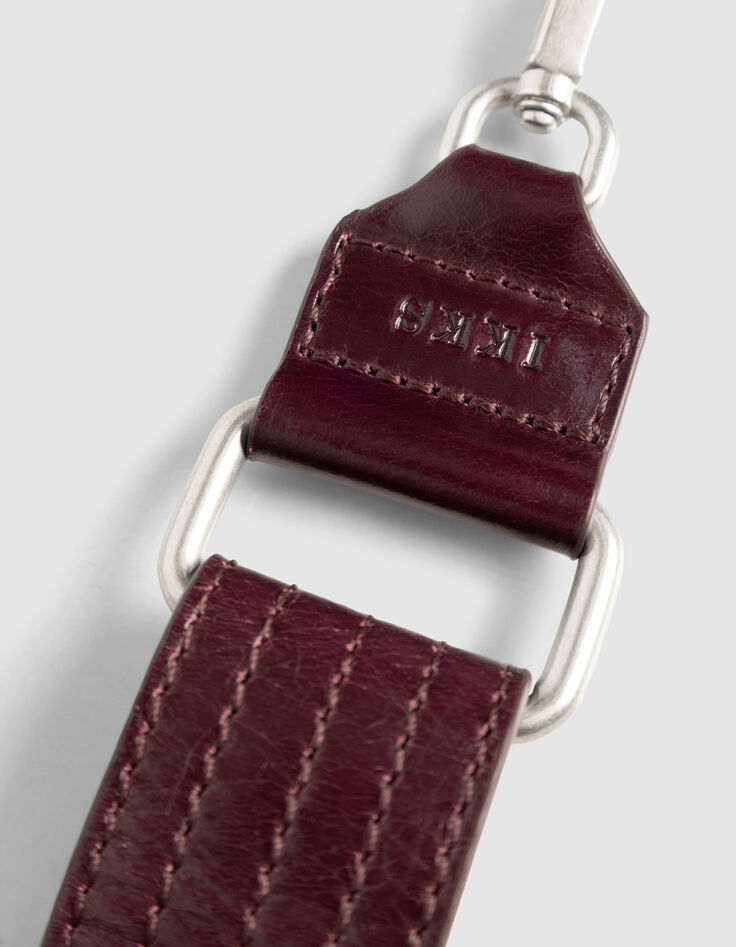 Damen-Bauchtasche THE 1- bordeauxrot gestepptes Leder-5