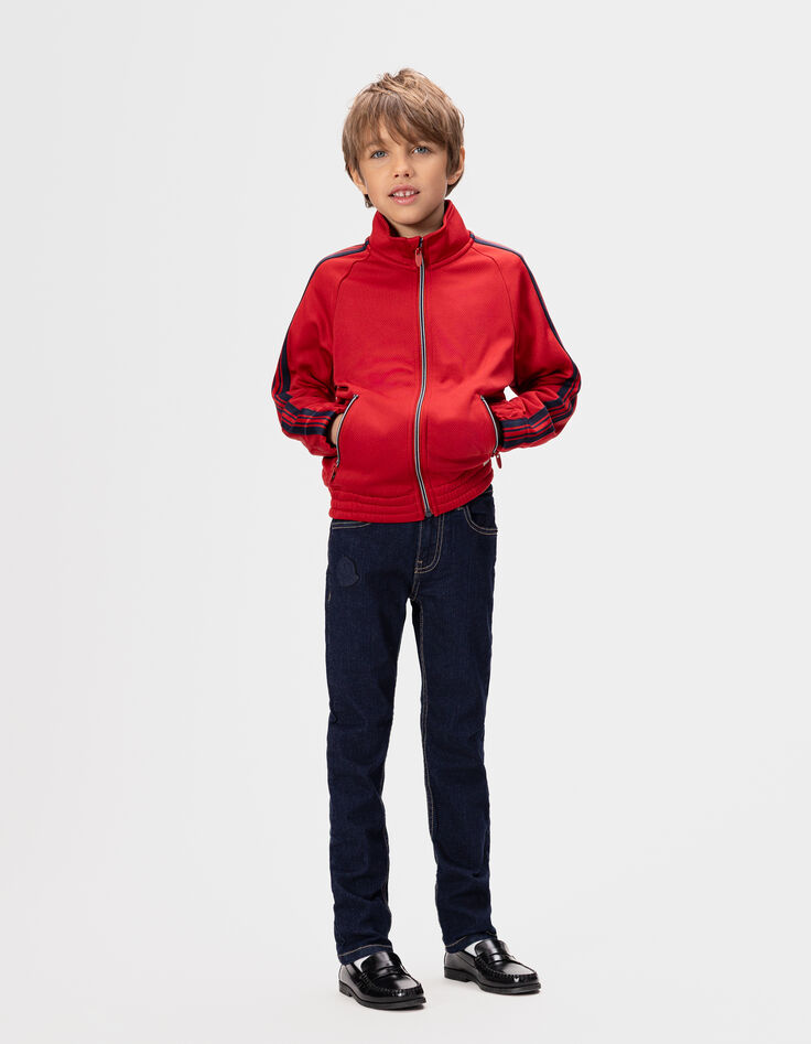 Unwashed SLIM jeans met badge en borduursel jongens-2