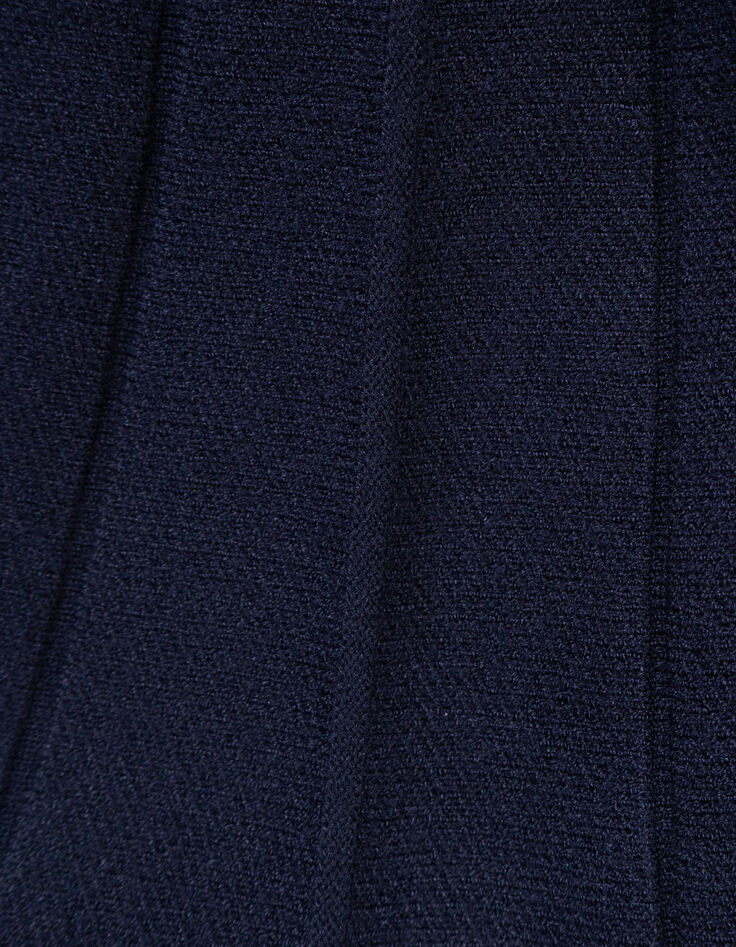 Girls’ navy knit pleated long-sleeved dress-9