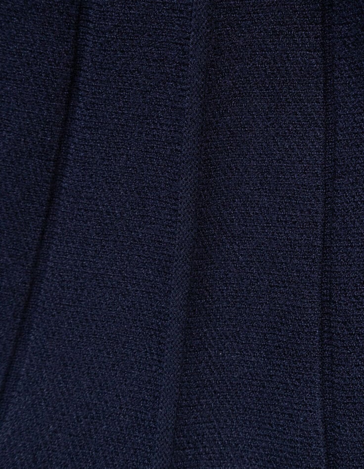 Girls’ navy knit pleated long-sleeved dress-9 Girls’ navy knit pleated long-sleeved dress-9