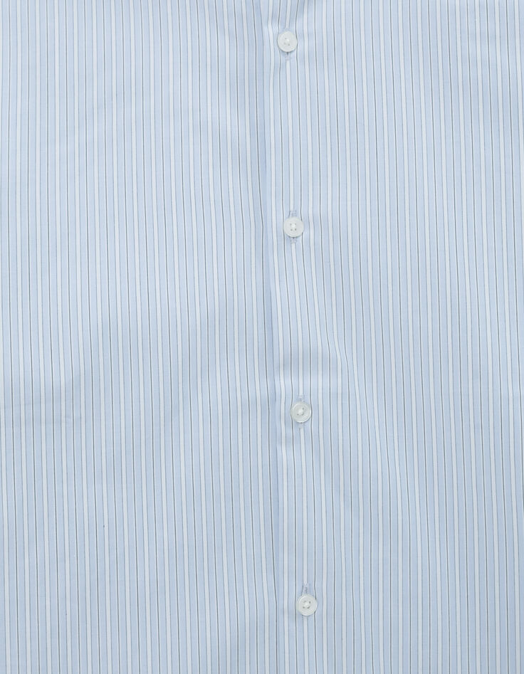 Himmelblaues REGULAR-Herrenhemd, Biobaumwolle, Streifen-6
