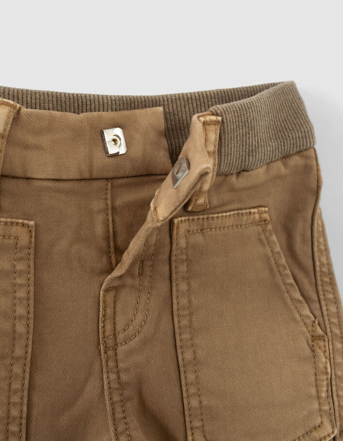 Jean marron taille élastiquée bébé garçon-5