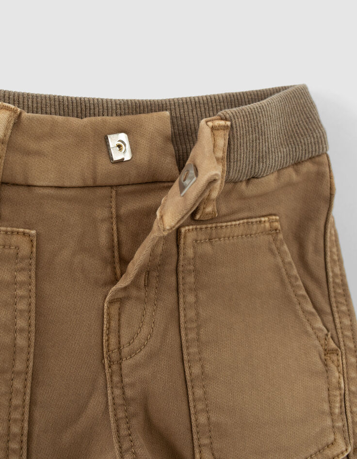 Braune Jeans mit Gummizug für Babyjungen-5