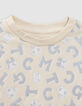 Sweat écru lettres métallisées TAMAGOTCHI x IKKS fille-4