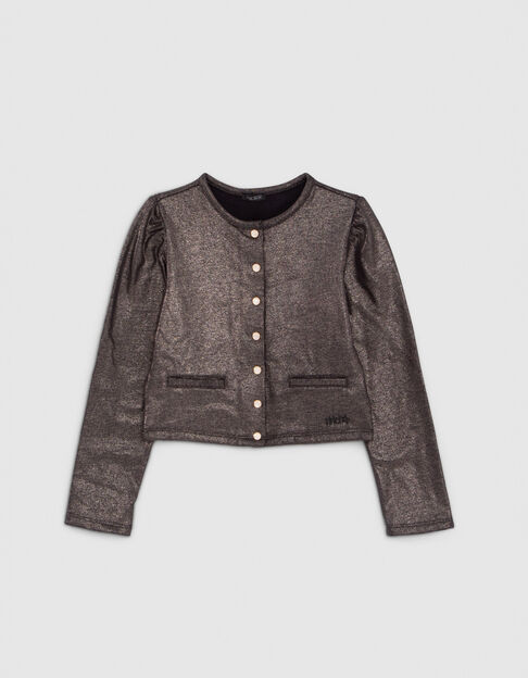 Champagne sweatvest met drukknopen meisjes