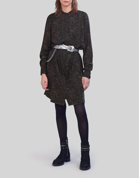 Kaki jurk LENZING™ ECOVERO™ bloemenkasjmier Dames - IKKS