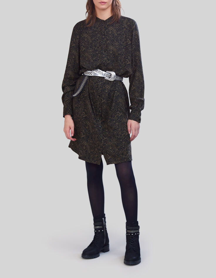 Robe kaki LENZING™ ECOVERO™ cachemire floral Femme-1