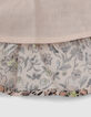 Jupe beige asymétrique imprimé fleurs à volants en viscose ecovero® fille-5