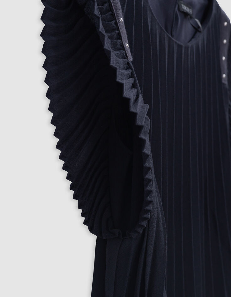 Marine plisséjurk sierstuds meisjes-8