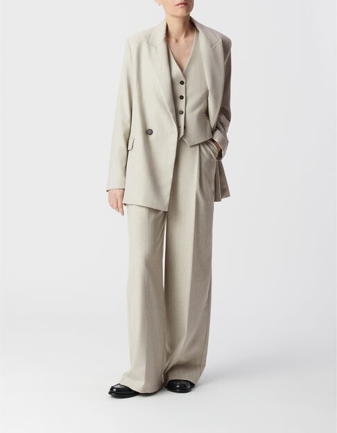 Veste de costume grise motif rayures lurex Femme - IKKS