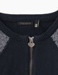 Girls’ navy and silver knit cardigan-2