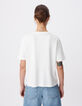 Wei&szlig;es Rundhals T-Shirt Damen mit Dosenmotiv-3