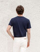 Camiseta azul marino surferos y sol Hombre-3