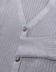 Elegante Cárdigan de lúrex gris calado para Mujer-8