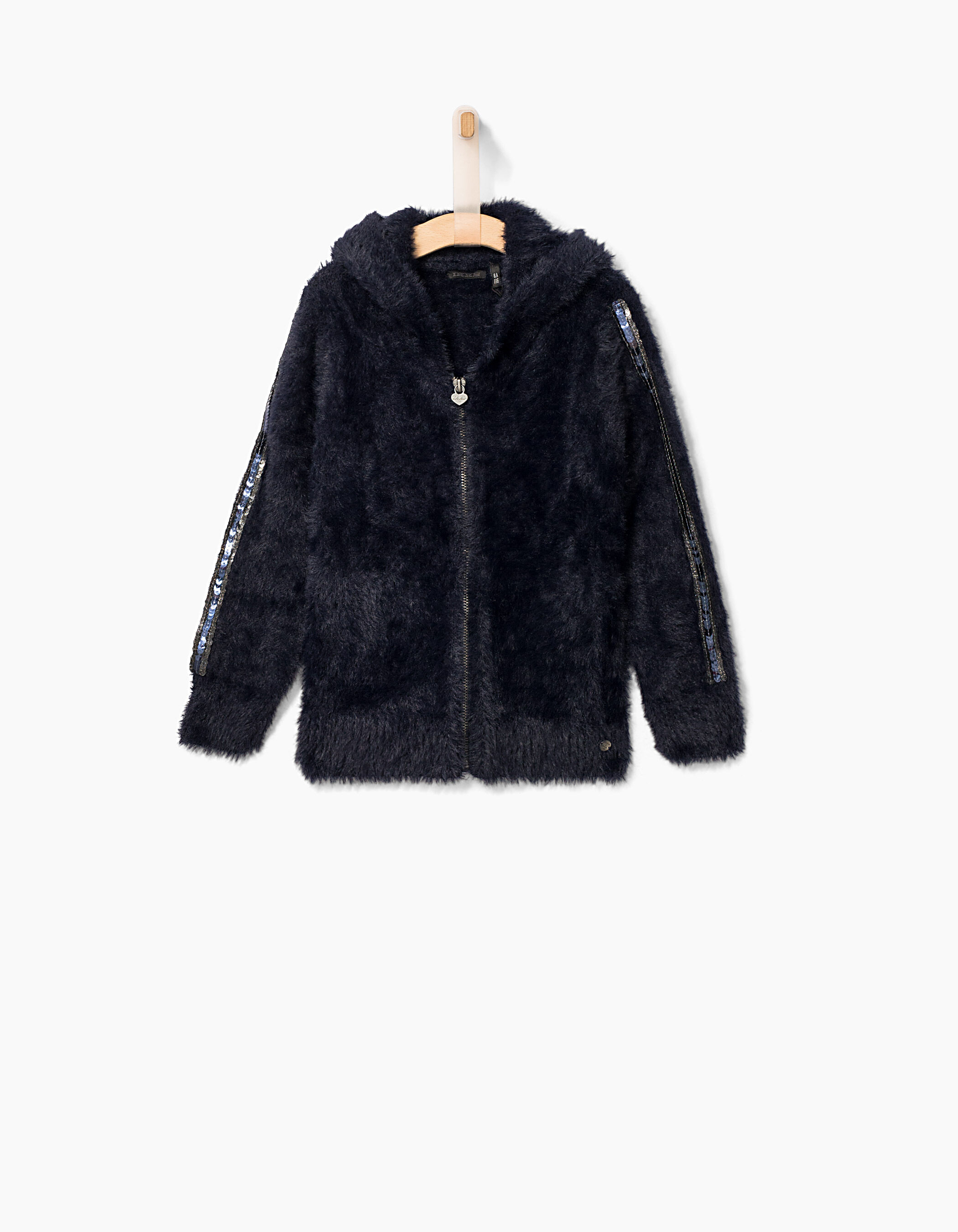 Girls fluffy black cardigan shop