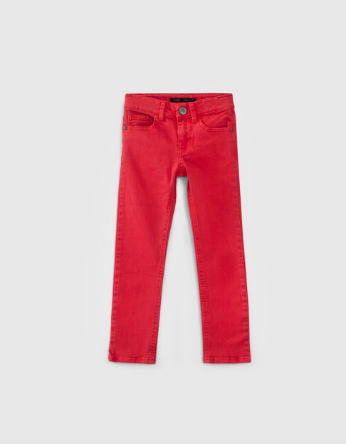 Vaqueros slim rojo blanqueado niño - IKKS