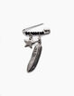 Broche métal perles bijoux étoile et plume femme-2