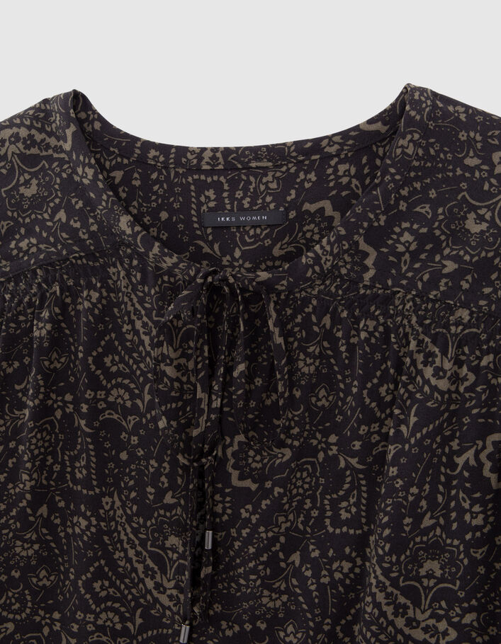 Women’s khaki LENZING™ ECOVERO™ floral paisley blouse - IKKS