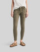 Jean SLIM kaki 7/8ème taille basse femme-2