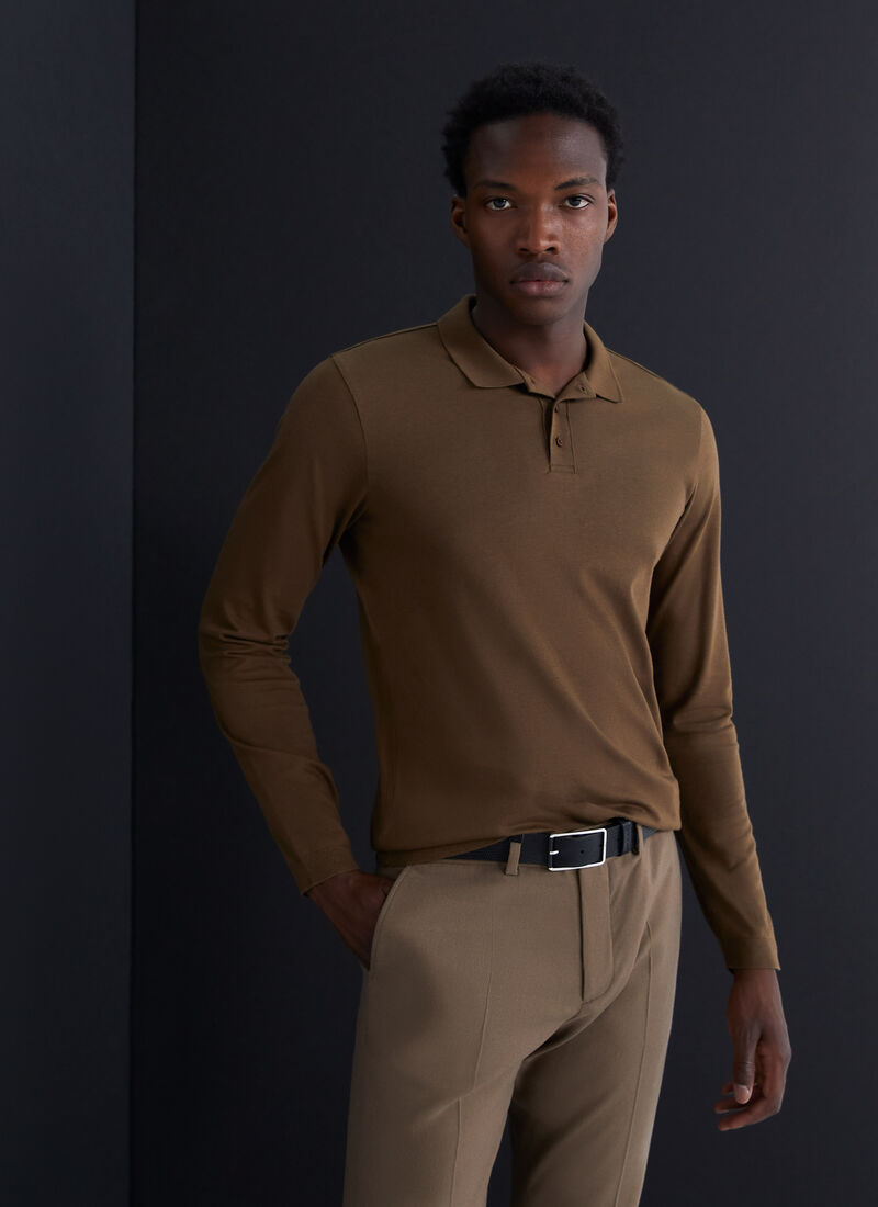 Pure Edition - Polo cappuccino coton modal Homme