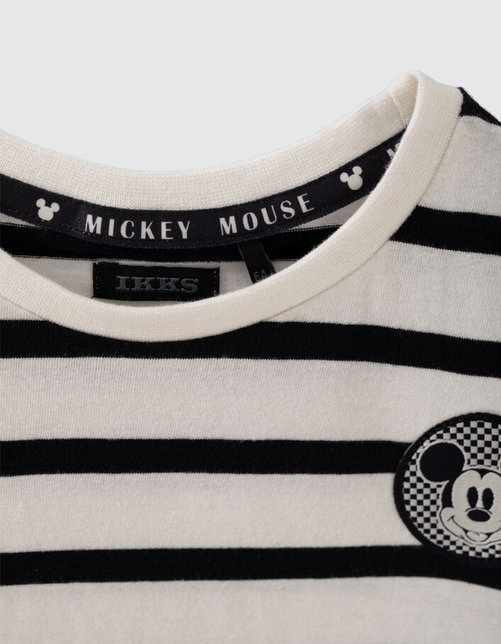 Wit T-shirt zwart gestreept IKKS - MICKEY - IKKS