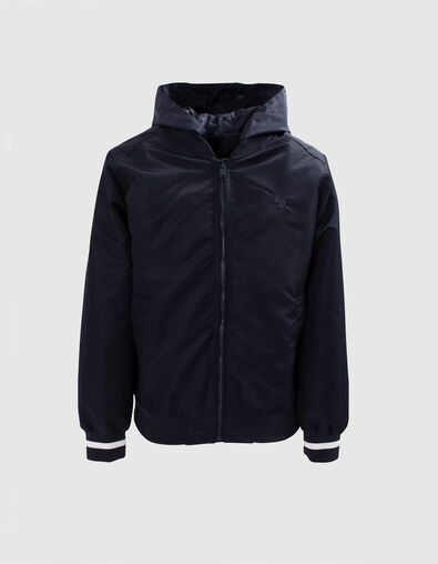 Bomber 2 en 1 azul marino y cortavientos monograma niño - IKKS