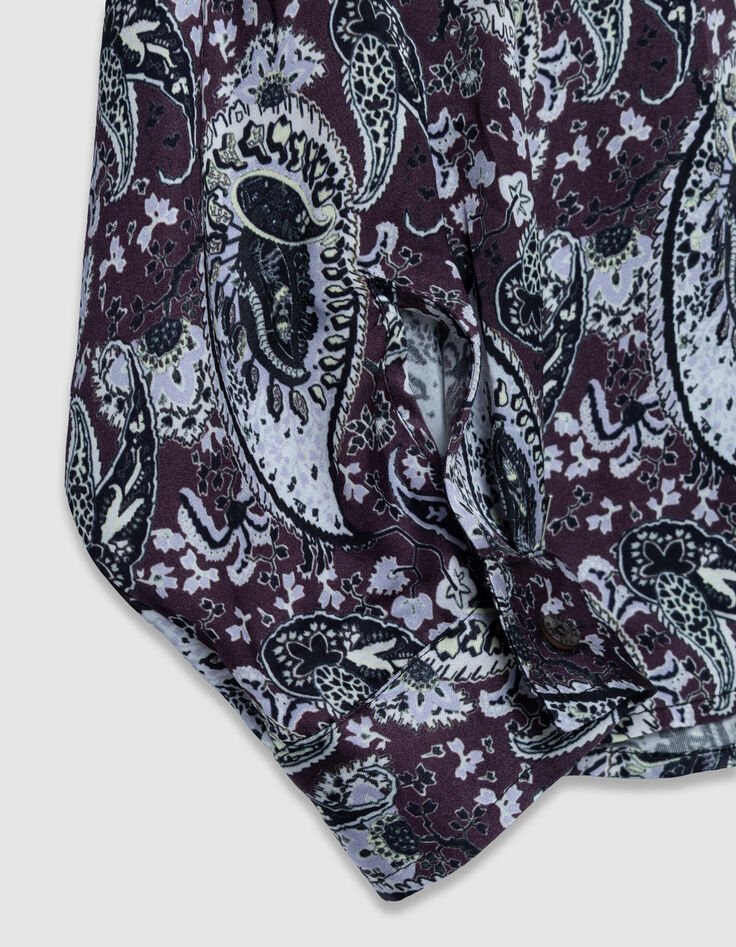 Women's flowing burgundy paisley shirt-8