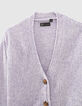 Lila vest chenilletricot meisjes -3