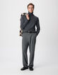 Jersey gris cuello alto 100 % lana para hombre-1