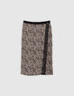 Schwarzer Damenrock mit Leo-Rock-Print-6