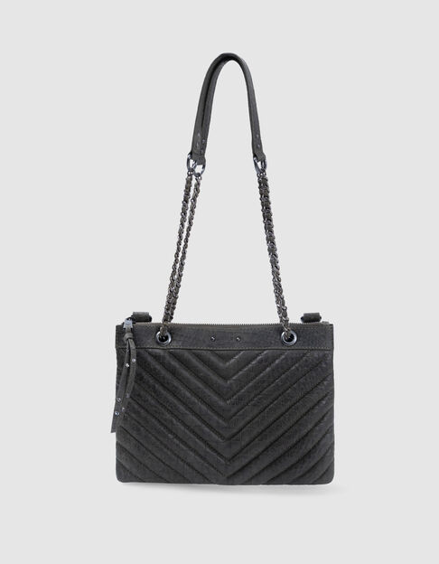 Sac pochette 1440 Reporter kaki cuir effet croco Femme - IKKS