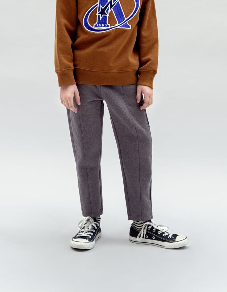 Jogging gris bande typo côté garçon-2