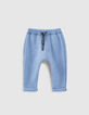 Pantalon bleu molleton bio bébé-1